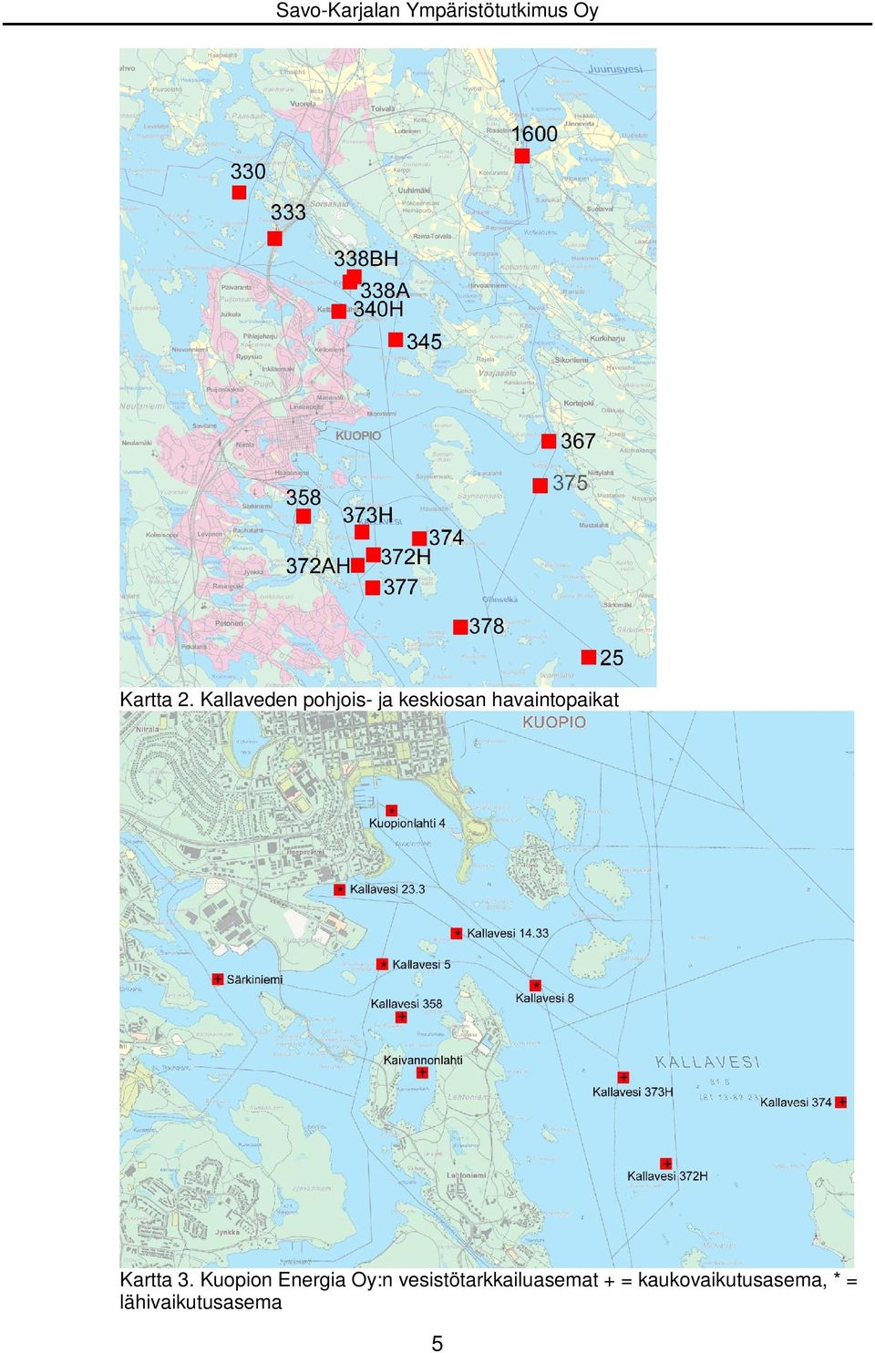 havaintopaikat Kartta 3.