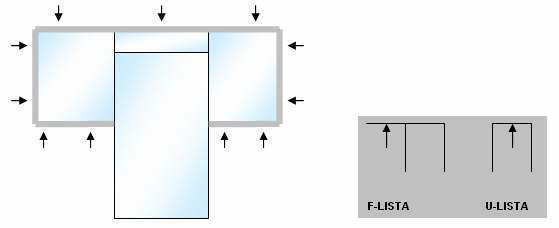 Lasiseinä tulee asentaa aina seuraavassa järjestyksessä: 1) Sivulasi(t) 2) Oven päälle tuleva ylälasi (mikäli ylälasi kuuluu timitukseen) 1 Sivulasien asennus krke lasit Valmistele alumiinilist