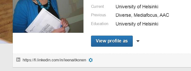 Linkedin-osoite (URL) muokkaa!