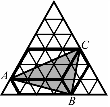 A) B) 3 C) 4 D) 5 E) ei voida laskea näistä tiedoista Ratkaisu: Merkitään taittamalla syntyneen kuvion pinta-alaa kirjaimella A. Varjostettu osa tästä kuviosta on 1. Kolmion pinta-ala on 1,5A.
