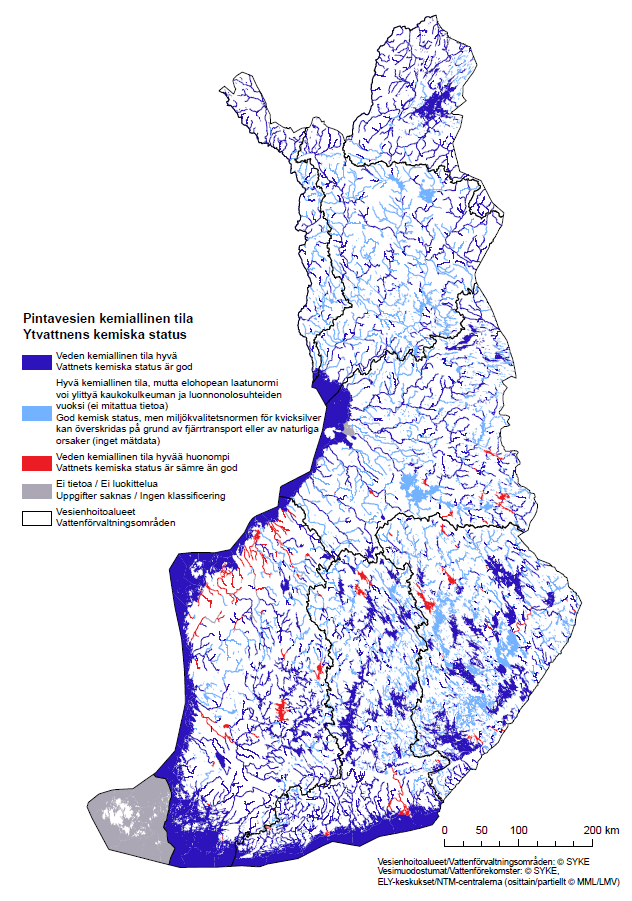 Pintavesien kemiallinen tila Haitalliset ja vaaralliset aineet