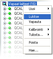 Yksittäisen position/laitteen lukitseminen Instrumentin voi lukita mistä tahansa puurakenteesta (positio- ja laitepuurakenne sekä tehdashierarkian, positiojoukon että laitejoukon puurakenne).
