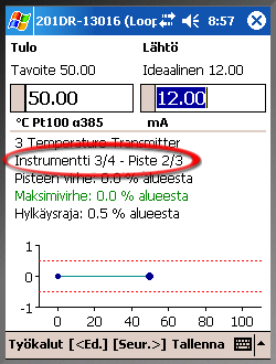Instrumenttiryhmän kalibrointi Kalibrointitulosten syöttö tehdään pääosin samoin kuin yksittäisen instrumentin kalibroinnissa.