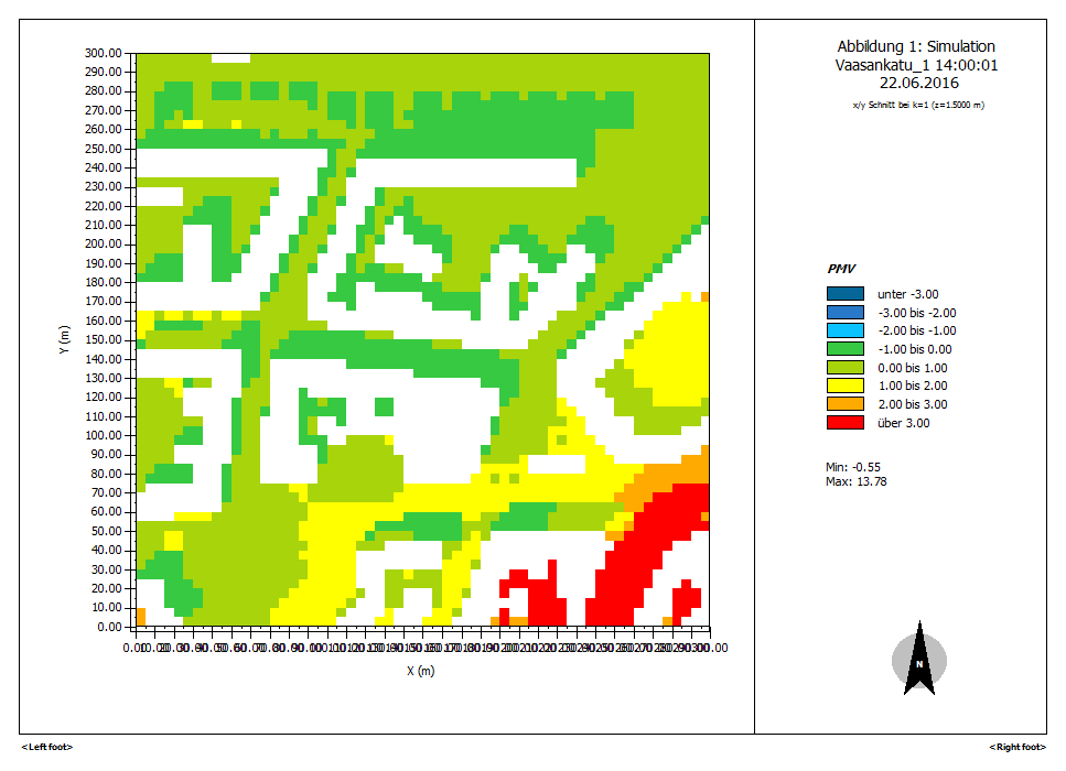 ENVI-met mallisimulointi Kurviin, Helsinkiin - keskikesä,