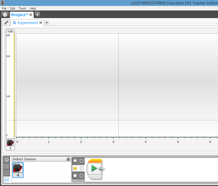 Ohjelmointi kuvaajan avulla: Avaa Lego Mindstorsm EV3 - ohjelmisto File New Experiment Open 1. Valitse Graph Programming 2.