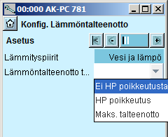 Konfigurointi - jatkoa Aseta lämmöntalteenoton ohjaus 1. Mene konfigurointivalikkoon 2. Valitse heat recovery (lämmöntalteenotto) 3. Määritä lämmöntalteenottopiirit 4.