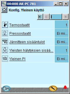 Konfigurointi - jatkoa Aseta yleiset toiminnot 1. Mene konfigurointivalikkoon 2. Valitse General purpose (yleistoiminnot) 3.