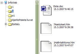 InfoWeb 3.3 40(122) Tiedostosta on tehty n Kappaletta uusia versioita: Samalla nimellä on useampia kuvia.