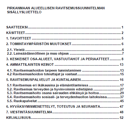 Pirkanmaan alueellinen ravitsemussuunnitelma (2011) http://www.