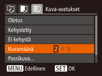 2 Säädä rajauskehystä tarpeen mukaan. Voit muuttaa kehyksen kokoa siirtämällä zoomausvipua. Voit siirtää kehystä painamalla [ ][ ][ ][ ]-painikkeita.