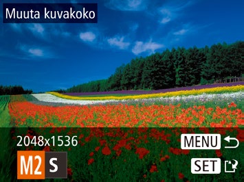 Stillkuvien muokkaaminen Kuvan muokkaaminen (= 84 = 86) on käytettävissä vain, jos muistikortissa on riittävästi vapaata tilaa.