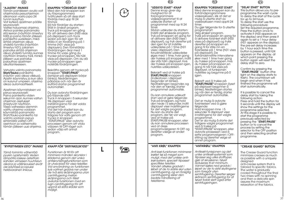 siirtää ohjelman alkua yhdellä tunnilla, kunnes näyttöön ilmestyy h24, minkä jälkeen uusi painallus palauttaa ajastimen alkutilanteeseen.