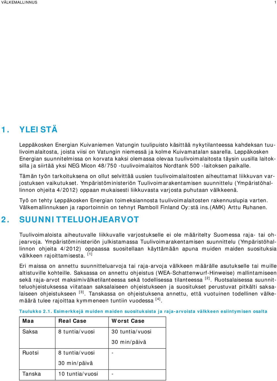 Leppäkosken Energian suunnitelmissa on korvata kaksi olemassa olevaa tuulivoimalaitosta täysin uusilla laitoksilla ja siirtää yksi NEG Micon 48/750 -tuulivoimalaitos Nordtank 500 -laitoksen paikalle.