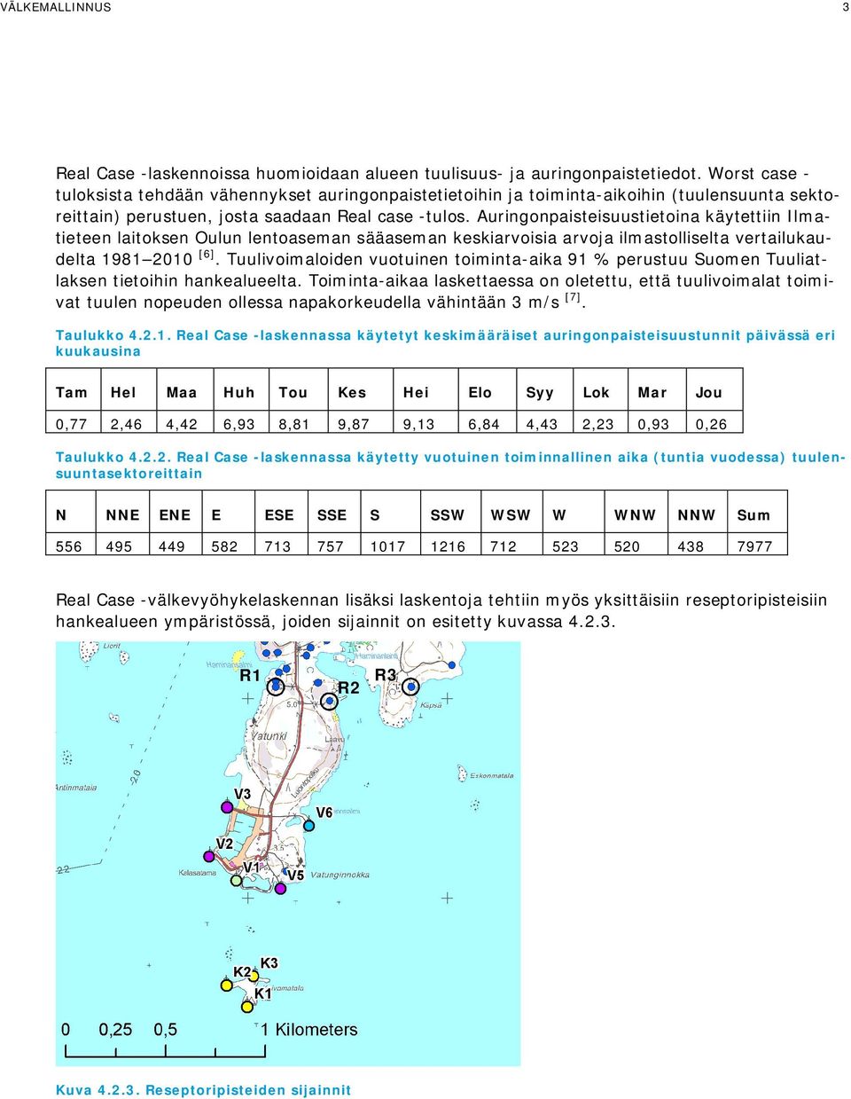 Auringonpaisteisuustietoina käytettiin Ilmatieteen laitoksen Oulun lentoaseman sääaseman keskiarvoisia arvoja ilmastolliselta vertailukaudelta 1981 2010 [6].