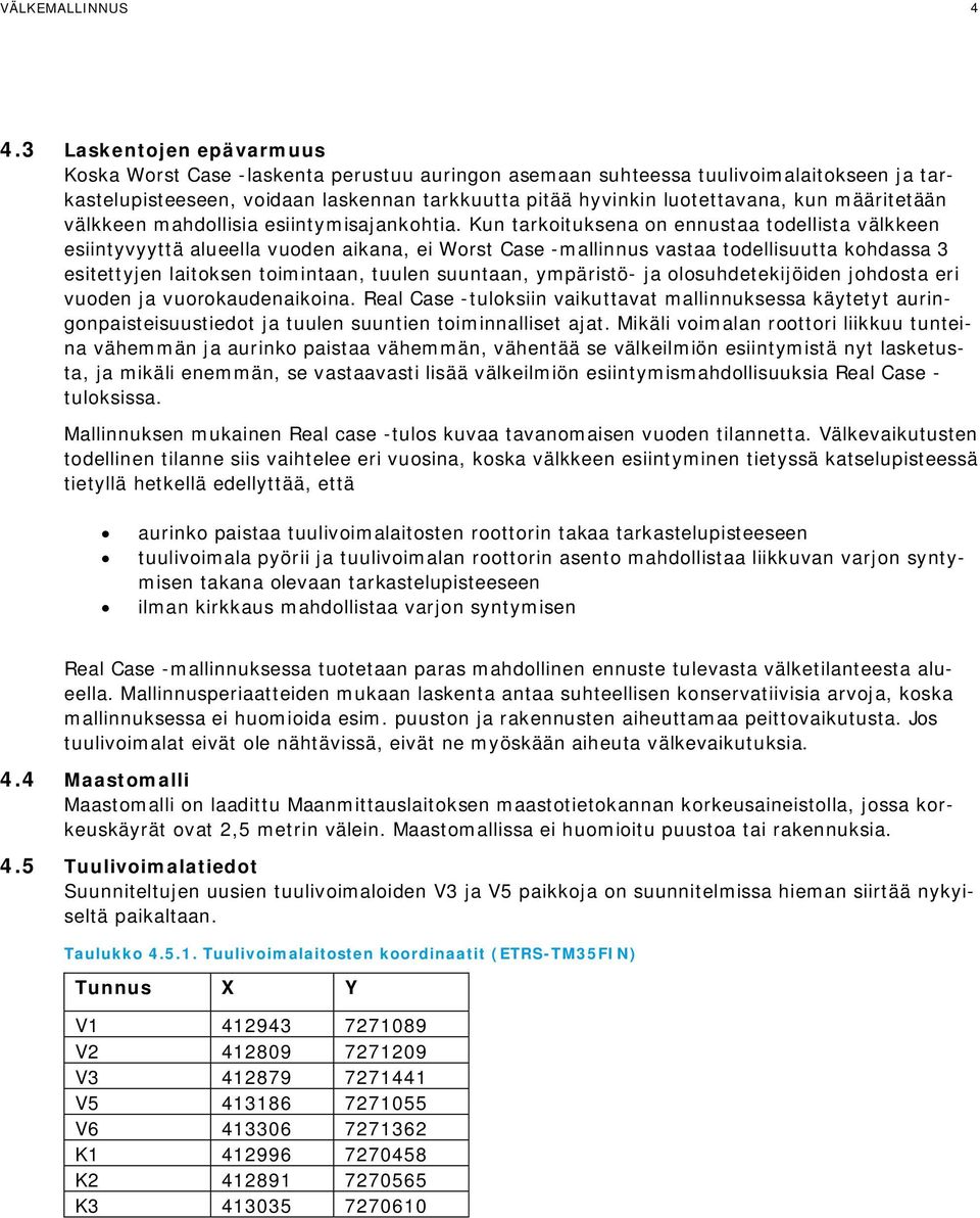 määritetään välkkeen mahdollisia esiintymisajankohtia.