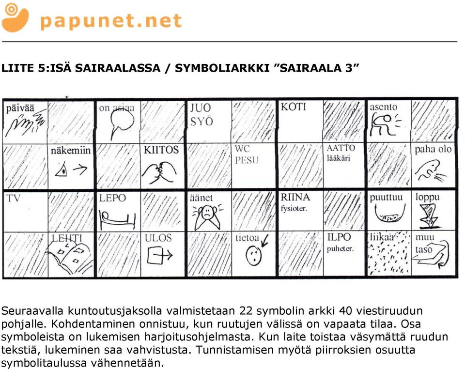 Kohdentaminen onnistuu, kun ruutujen välissä on vapaata tilaa.