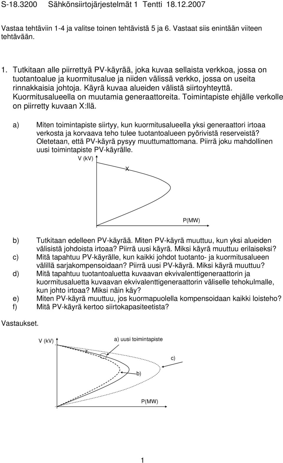 Kuormituslull on muutmi gnrttorit. Toimintpist häll vrkoll on piirrtty kuvn X:llä. ) Mitn toimintpist siirtyy, kun kuormituslull yksi gnrttori irto vrkost korvv tho tul tuotntolun pyörivistä rsrvistä?