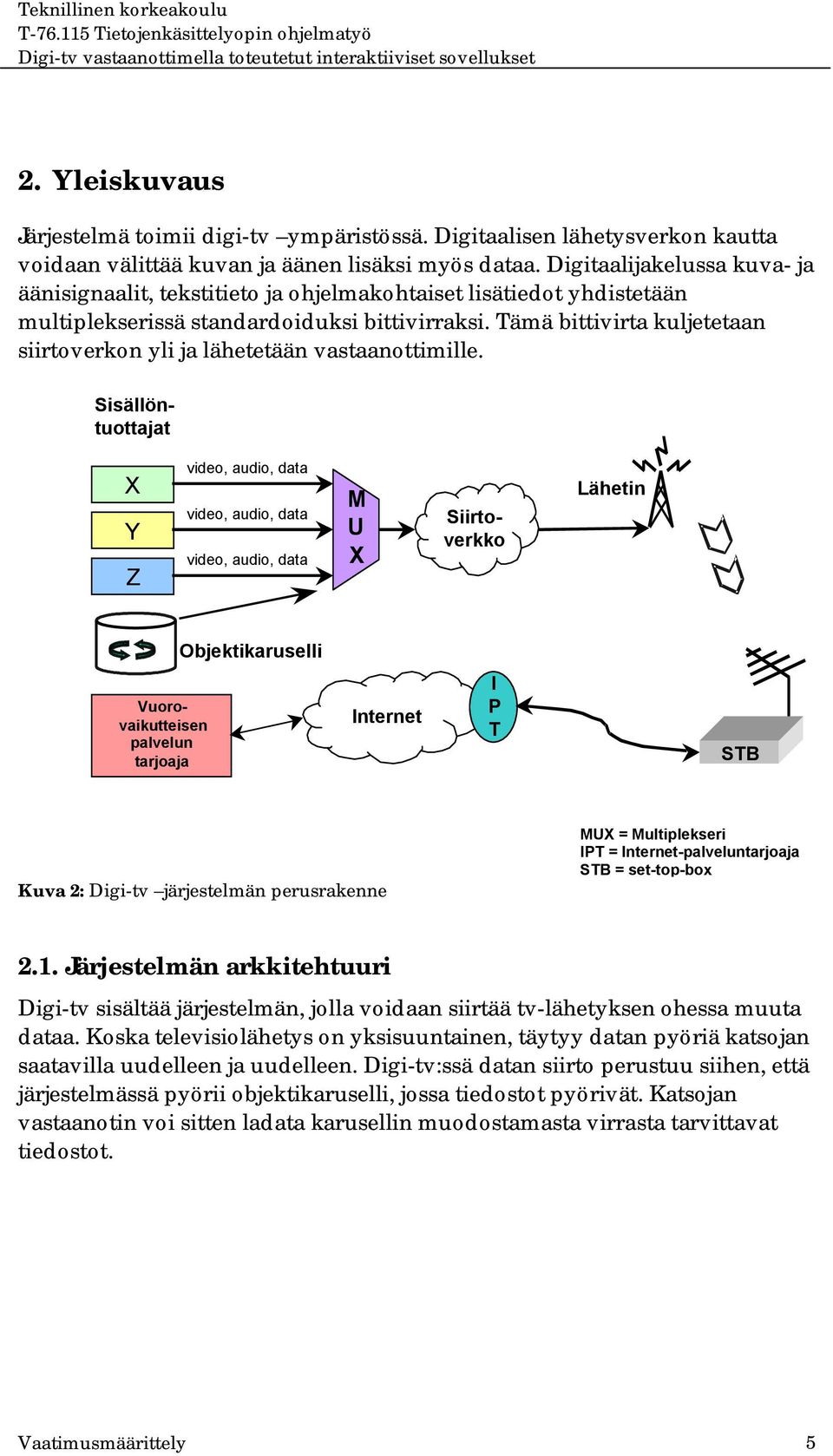 Tämä bittivirta kuljetetaan siirtoverkon yli ja lähetetään vastaanottimille.