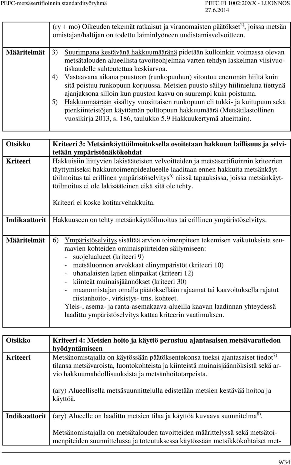 4) Vastaavana aikana puustoon (runkopuuhun) sitoutuu enemmän hiiltä kuin sitä poistuu runkopuun korjuussa.