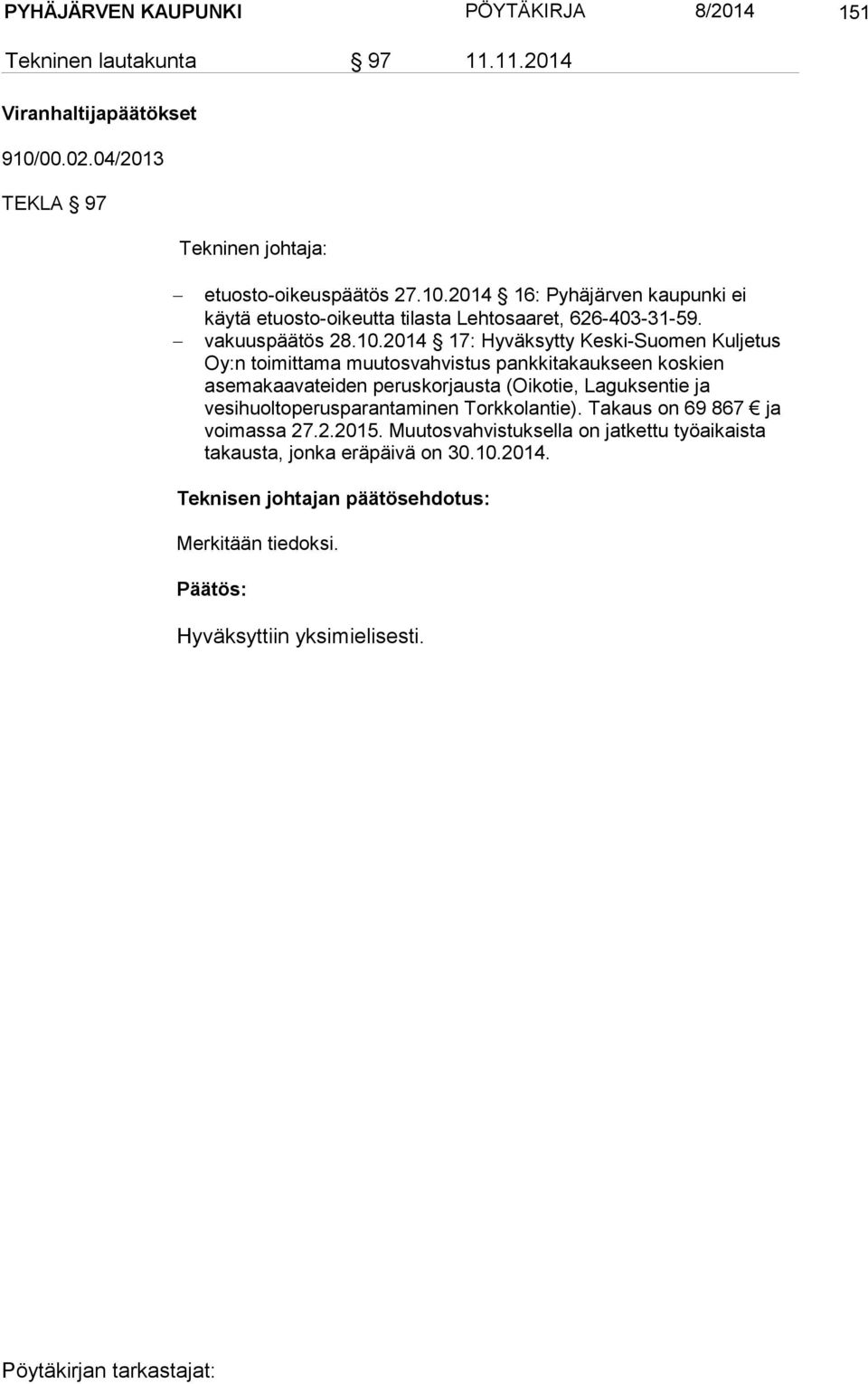 vakuuspäätös 28.10.