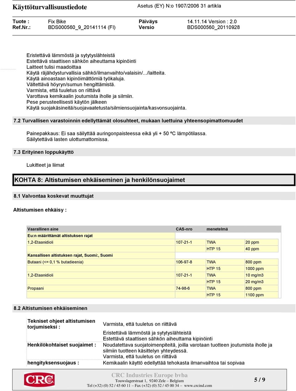 Pese perusteellisesti käytön jälkeen Käytä suojakäsineitä/suojavaatetusta/silmiensuojainta/kasvonsuojainta. 7.