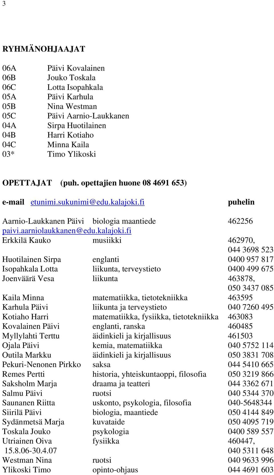 fi puhelin Aarnio-Laukkanen Päivi biologia maantiede 462256 paivi.aarniolaukkanen@edu.kalajoki.