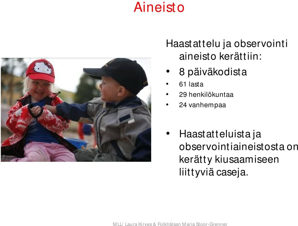 henkilökuntaa 24 vanhempaa Haastatteluista ja