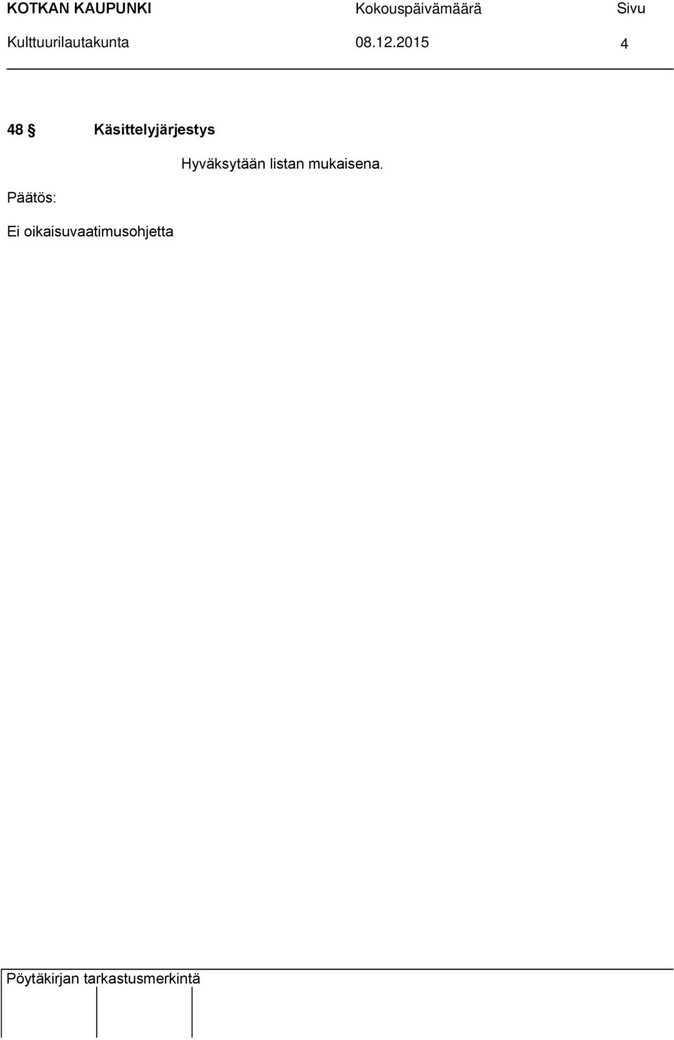 Hyväksytään listan