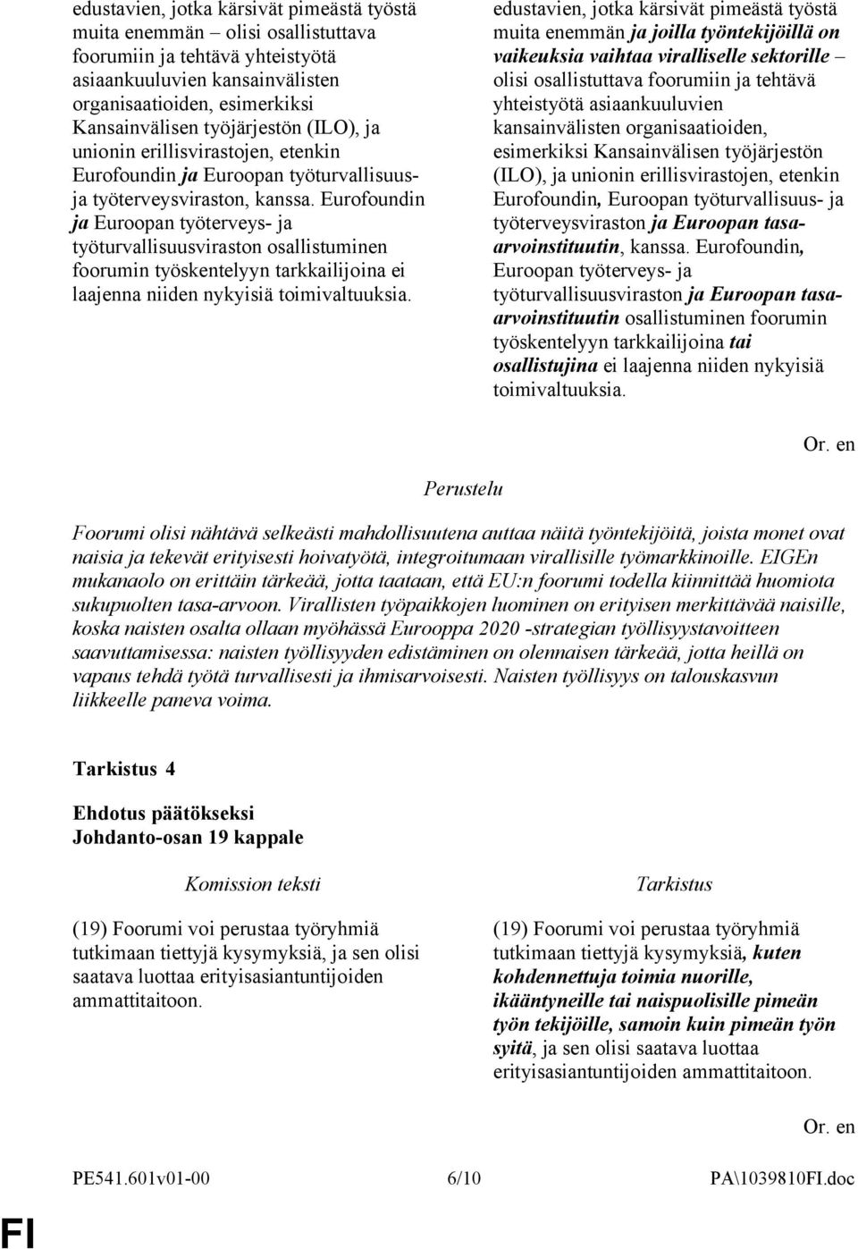 Eurofoundin ja Euroopan työterveys- ja työturvallisuusviraston osallistuminen foorumin työskentelyyn tarkkailijoina ei laajenna niiden nykyisiä toimivaltuuksia.