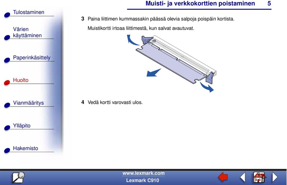 Muistikortti irtoaa liittimestä, kun