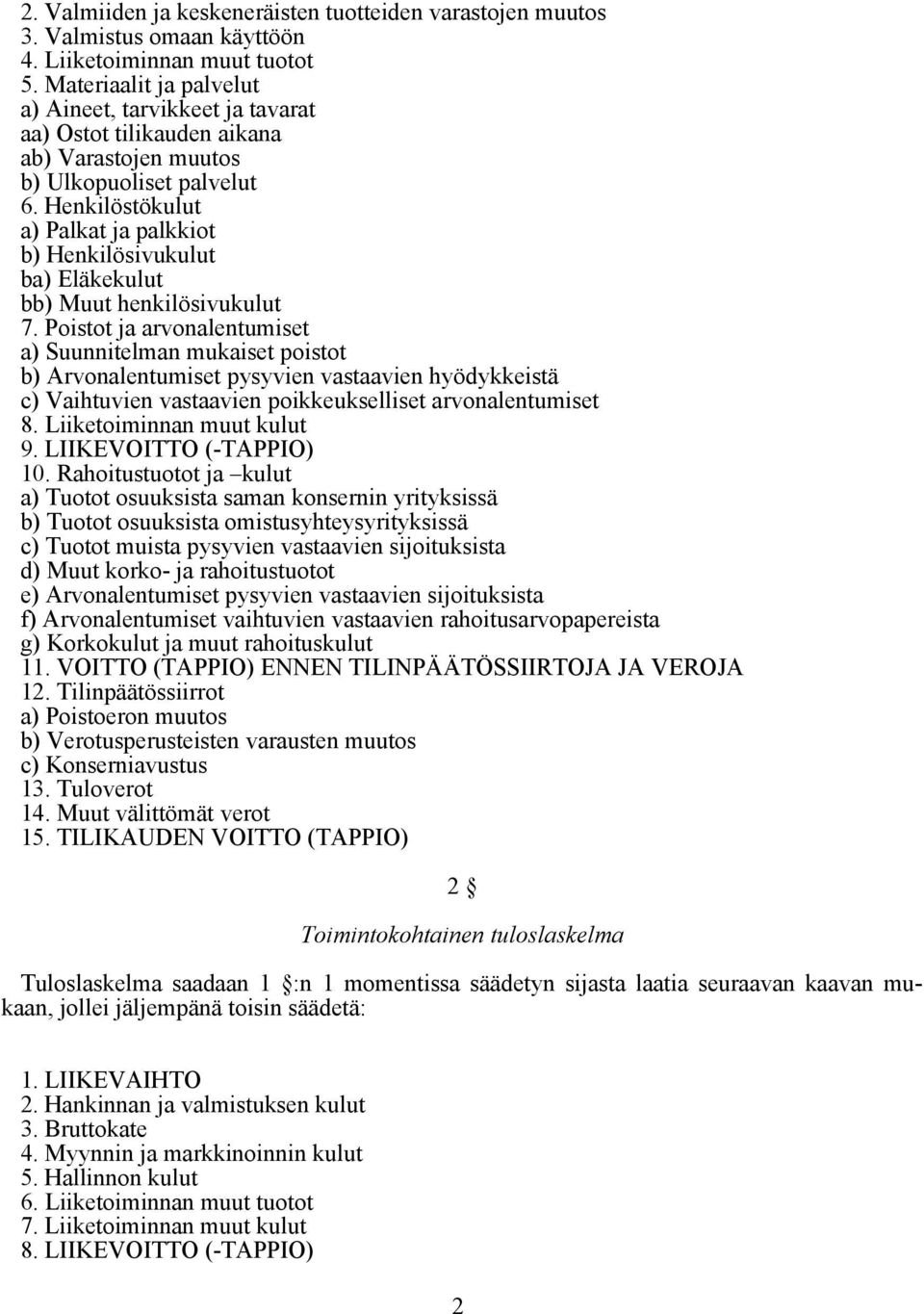 Henkilöstökulut a) Palkat ja palkkiot b) Henkilösivukulut ba) Eläkekulut bb) Muut henkilösivukulut 7.