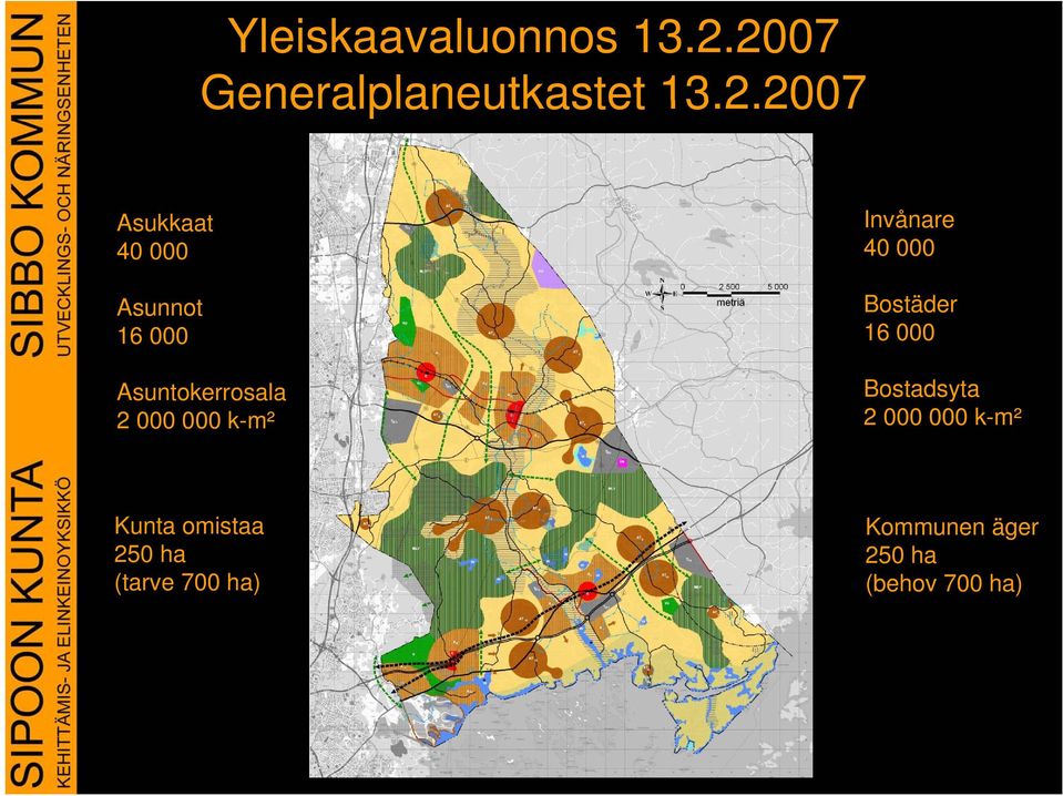 Asunnot 16 000 Asuntokerrosala 2 000 000 k-m² Invånare 40 000