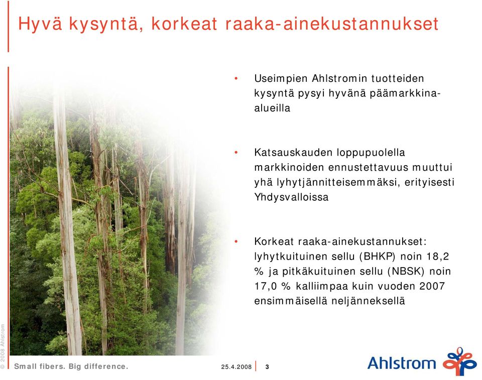 lyhytjännitteisemmäksi, erityisesti Yhdysvalloissa Korkeat raaka-ainekustannukset: lyhytkuituinen sellu