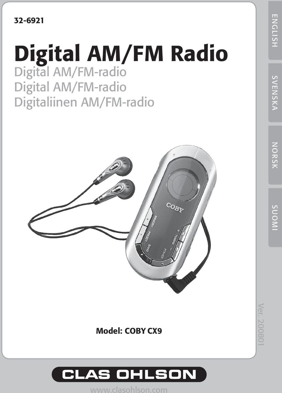 Digitaliinen AM/FM-radio ENGLISH SVENSKA