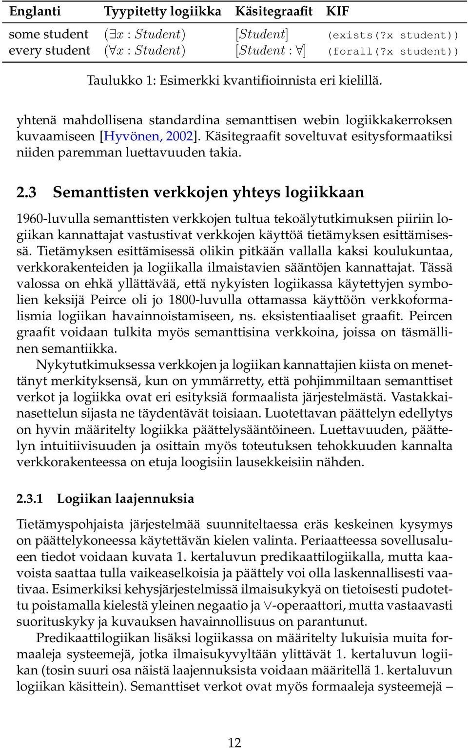 Käsitegraafit soveltuvat esitysformaatiksi niiden paremman luettavuuden takia. 2.