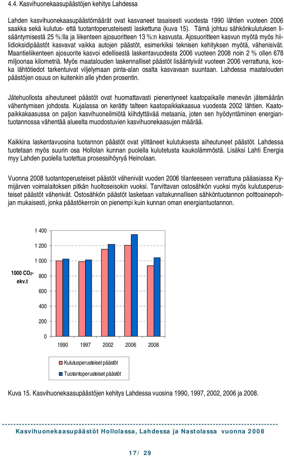 Ajosuoritteen kasvun myötä myös hiilidioksidipäästöt kasvavat vaikka autojen päästöt, esimerkiksi teknisen kehityksen myötä, vähenisivät.