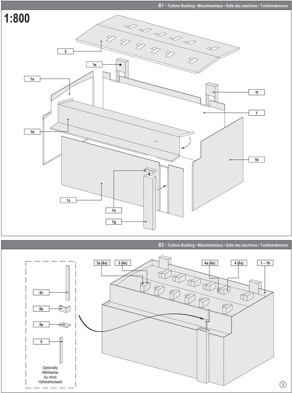 Maschinenhaus Salle des machines Turbiinirakennus 3a (6x) 3 (6x) 4a