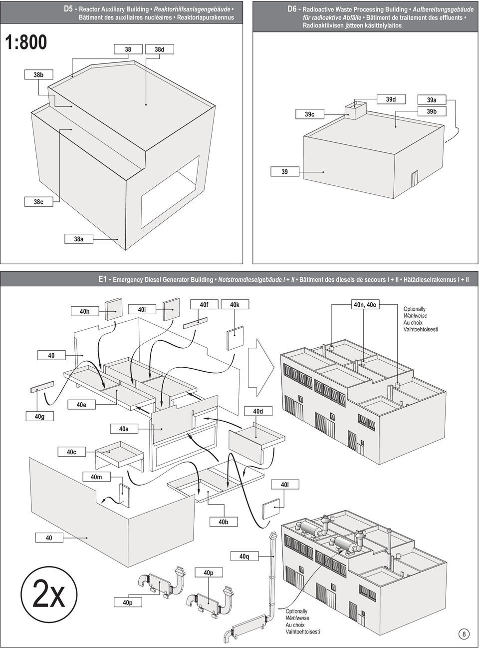 39a 39b 39 38c 38a E1 - Emergency Diesel Generator Building NotstromdieselgebäudeI+II Bâtiment des diesels de secoursi+ii Hätädieselrakennus I+II 40h 40i