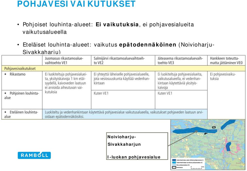 Eteläiset louhinta-alueet: vaikutus epätodennäköinen