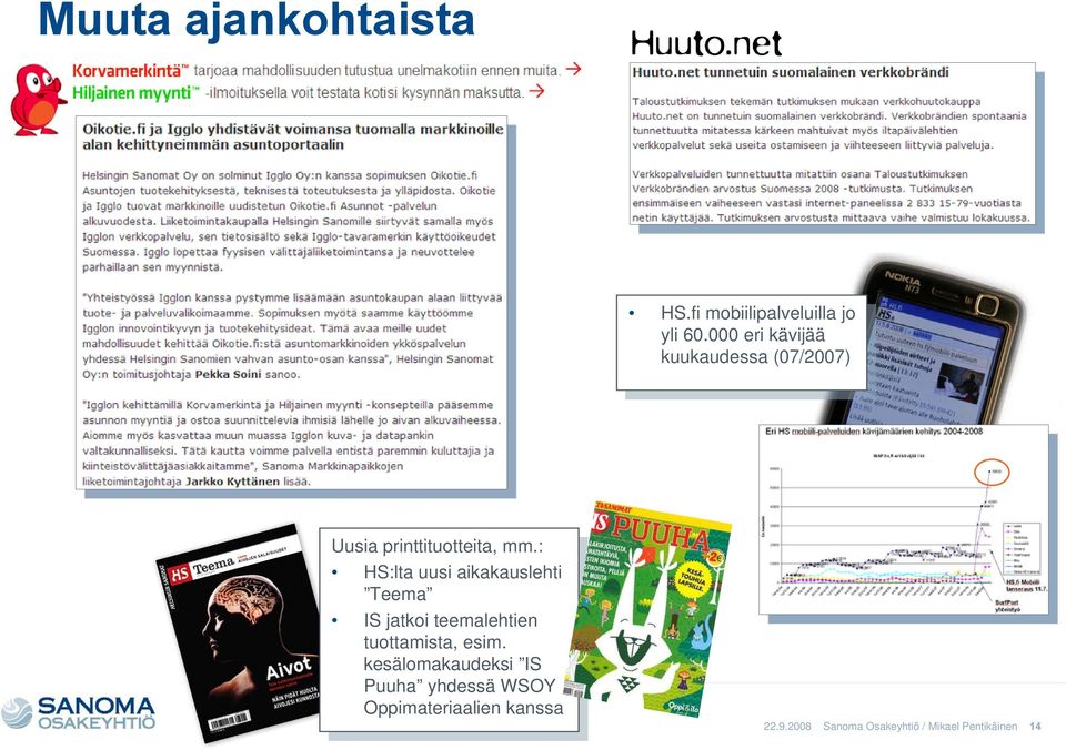 : HS:lta HS:lta uusi uusi aikakauslehti aikakauslehti Teema Teema IS IS jatkoi jatkoi teemalehtien teemalehtien tuottamista, tuottamista,