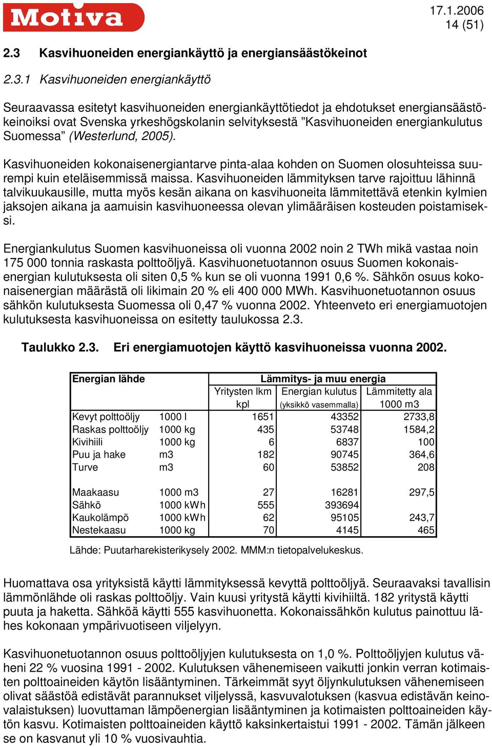 1 Kasvihuoneiden energiankäyttö Seuraavassa esitetyt kasvihuoneiden energiankäyttötiedot ja ehdotukset energiansäästökeinoiksi ovat Svenska yrkeshögskolanin selvityksestä Kasvihuoneiden