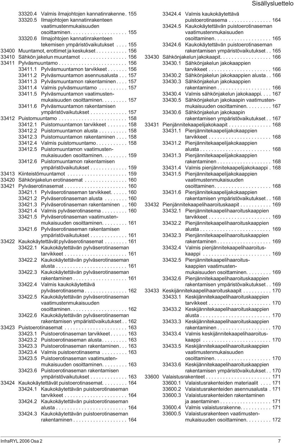 ...... 156 33411.2 Pylväsmuuntamon asennusalusta... 157 33411.3 Pylväsmuuntamon rakentaminen.... 157 33411.4 Valmis pylväsmuuntamo.......... 157 33411.5 Pylväsmuuntamon osoittaminen......... 157 33411.6 Pylväsmuuntamon rakentamisen ympäristövaikutukset.