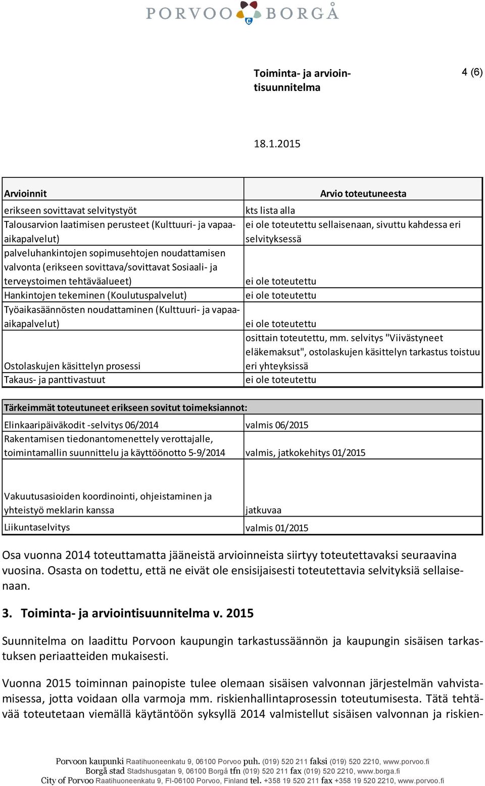 noudattaminen (Kulttuuri- ja vapaaaikapalvelut) osittain toteutettu, mm.