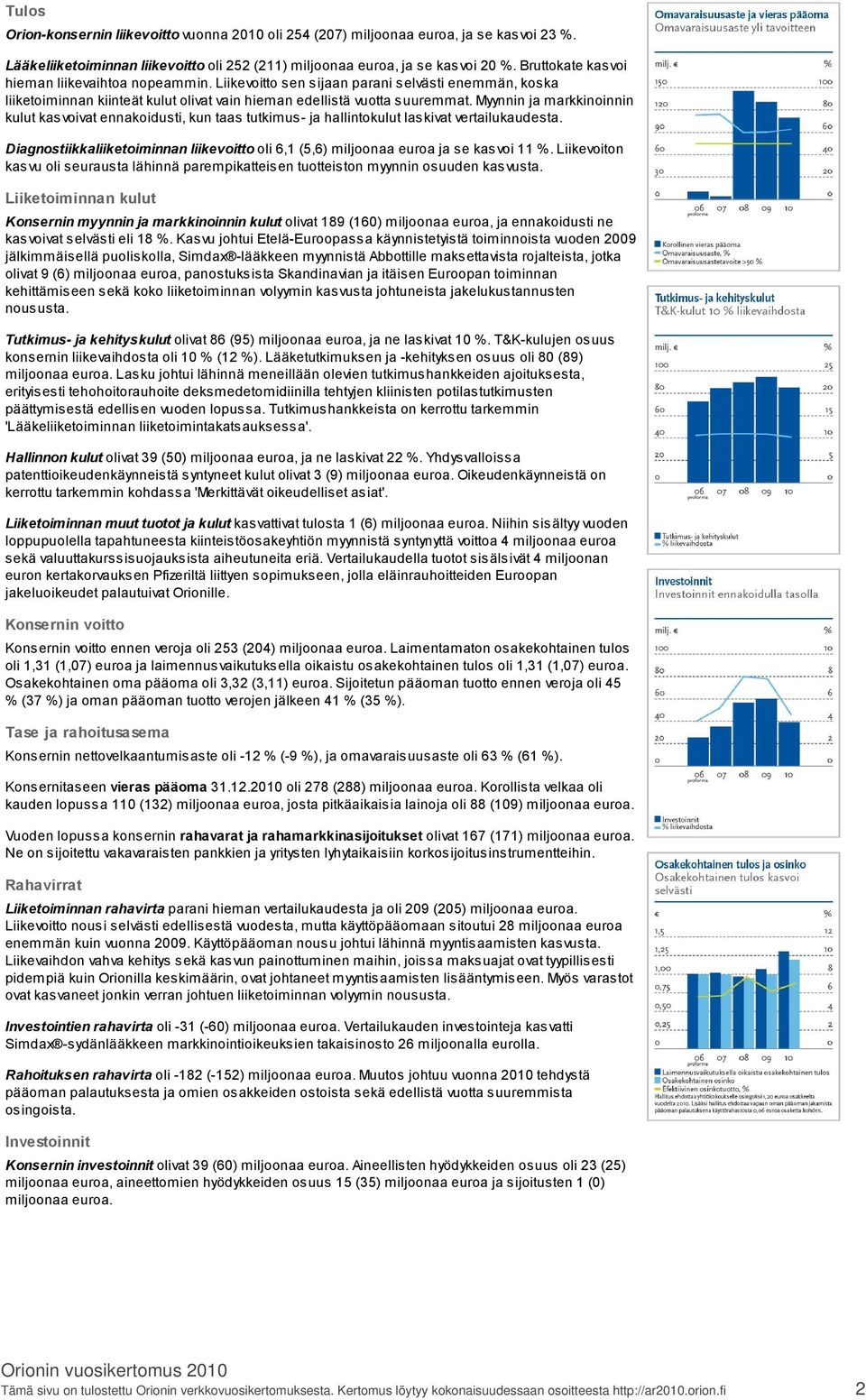 Myynnin ja markkinoinnin kulut kasvoivat ennakoidusti, kun taas tutkimus ja hallintokulut laskivat vertailukaudesta.