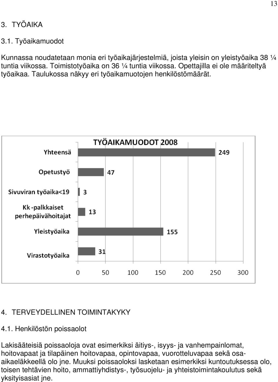 1. Henkilöstön poissaolot Lakisääteisiä poissaoloja ovat esimerkiksi äitiys-, isyys- ja vanhempainlomat, hoitovapaat ja tilapäinen hoitovapaa, opintovapaa,