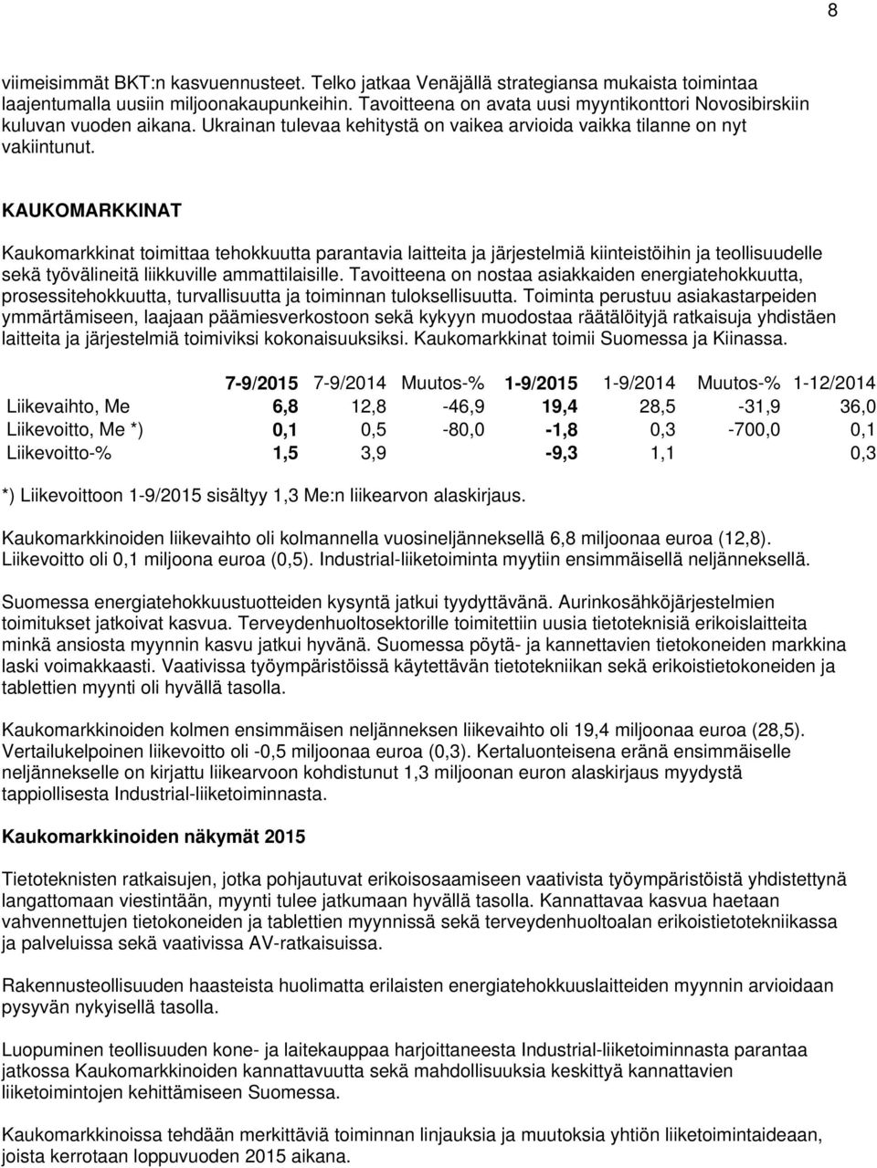 KAUKOMARKKINAT Kaukomarkkinat toimittaa tehokkuutta parantavia laitteita ja järjestelmiä kiinteistöihin ja teollisuudelle sekä työvälineitä liikkuville ammattilaisille.