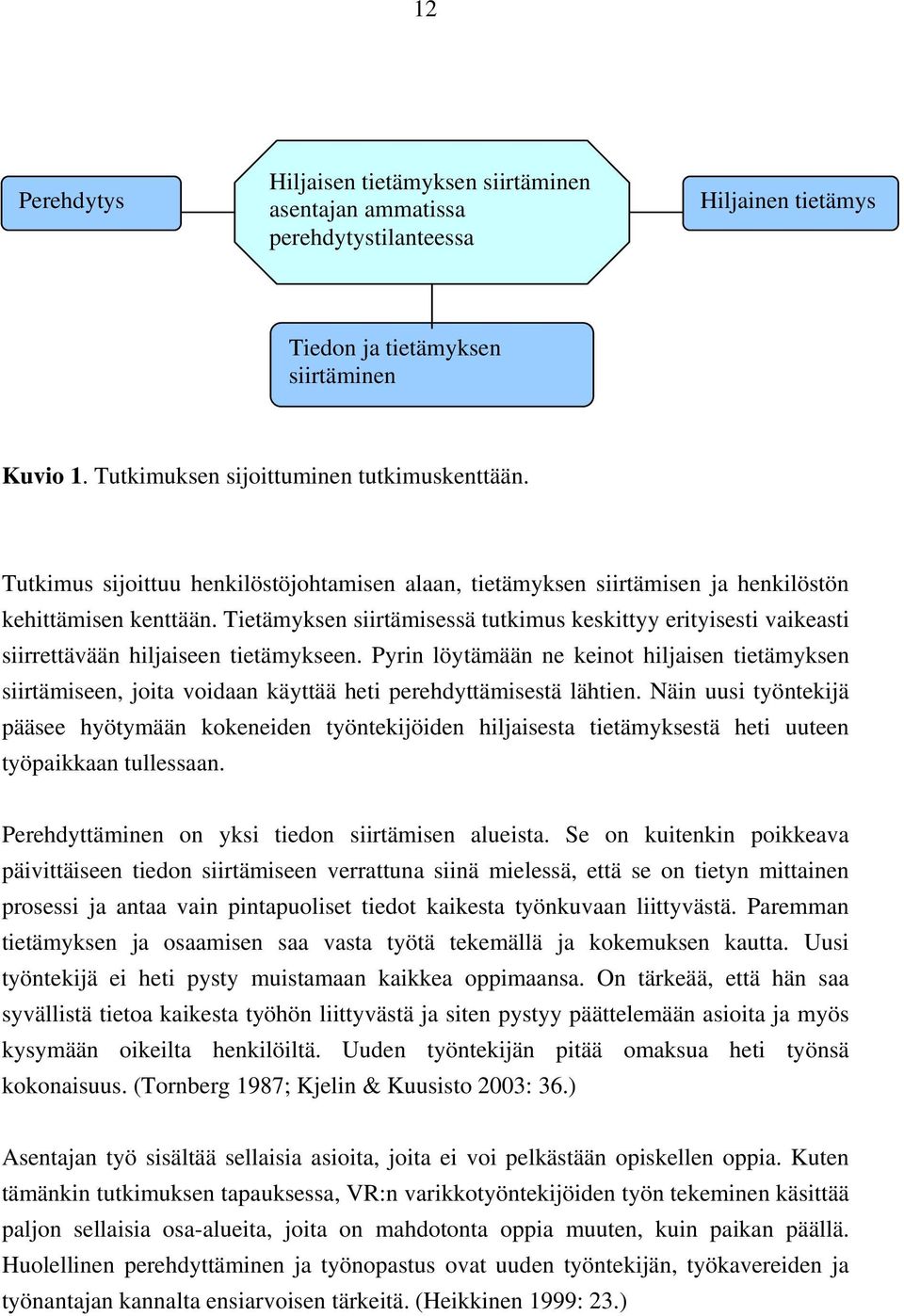 Tietämyksen siirtämisessä tutkimus keskittyy erityisesti vaikeasti siirrettävään hiljaiseen tietämykseen.