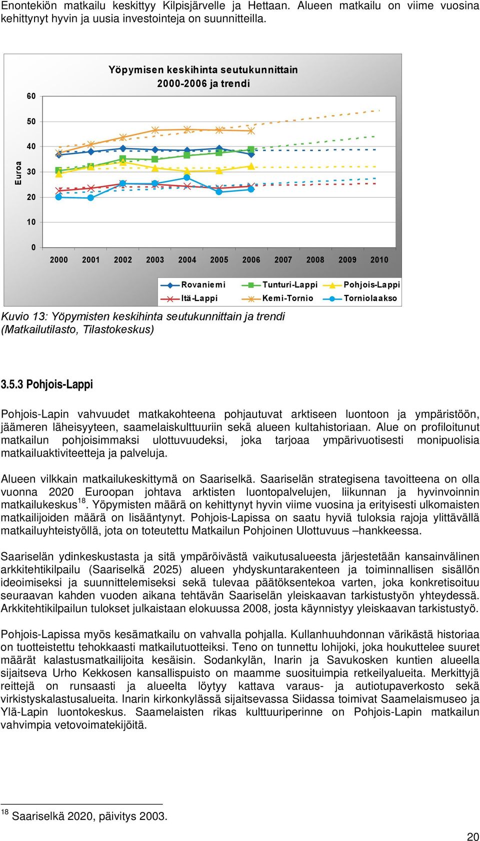 (Matkailutilasto, Tilastokeskus) Rovaniemi Tunturi-Lappi Pohjois-Lappi Itä-Lappi Kemi-Tornio Torniolaakso 3.5.