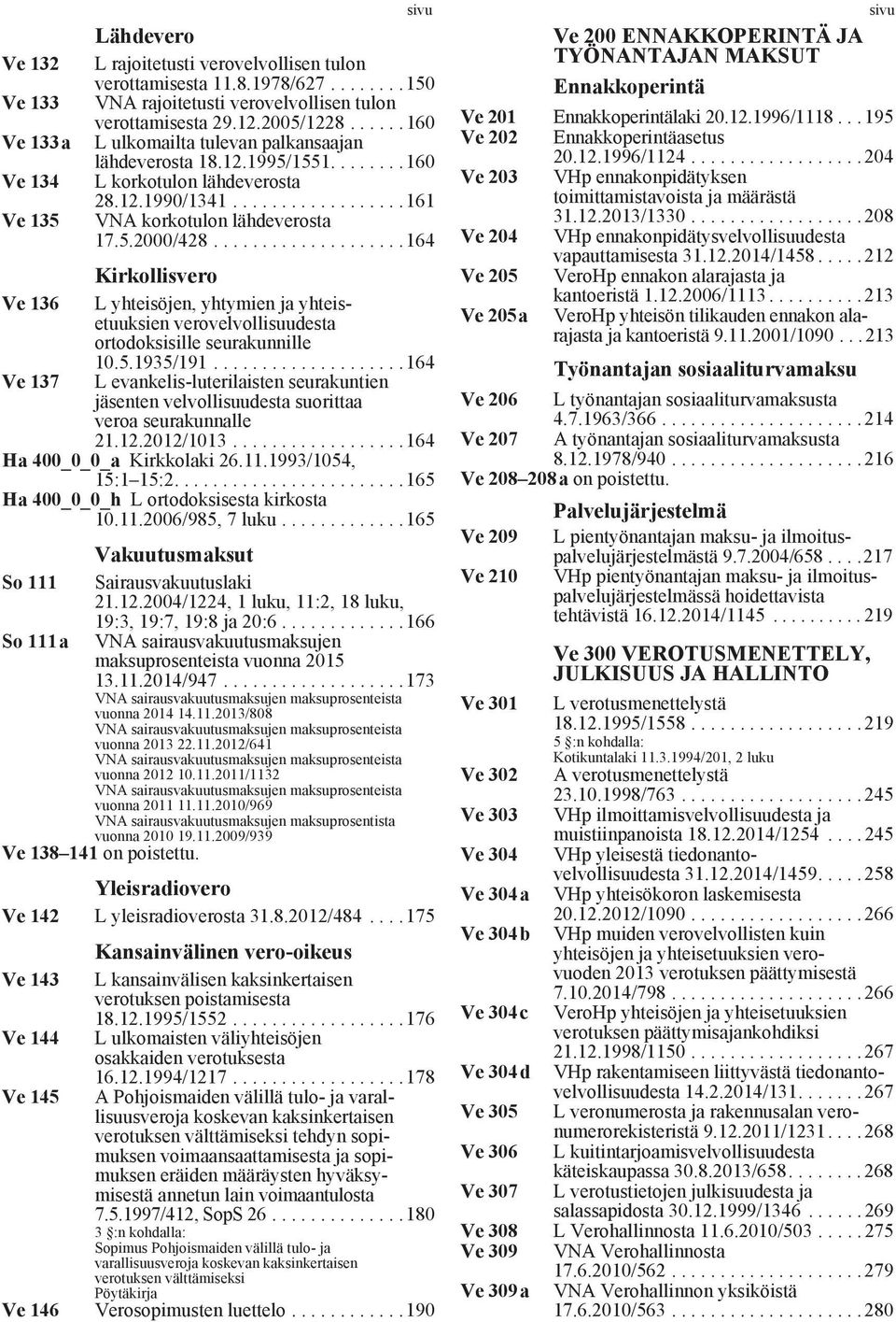 ...................164 Kirkollisvero Ve 136 L yhteisöjen, yhtymien ja yhteisetuuksien verovelvollisuudesta ortodoksisille seurakunnille 10.5.1935/191.