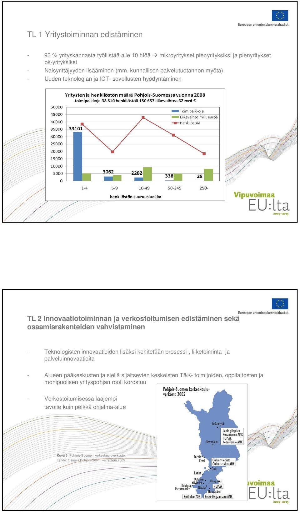 - Teknologisten innovaatioiden lisäksi kehitetään prosessi-, liiketoiminta- ja palveluinnovaatioita - Alueen pääkeskusten ja siellä sijaitsevien keskeisten T&K- toimijoiden,